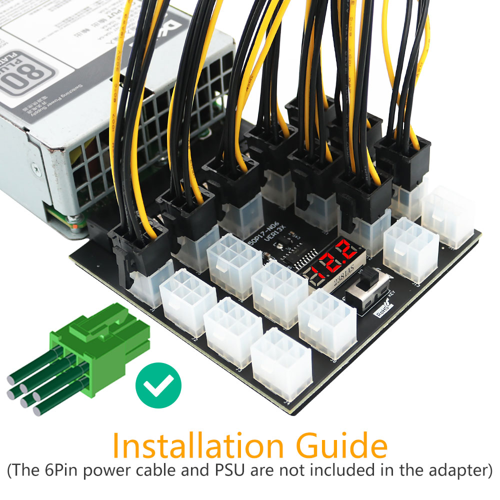 PCI-E 12V 50Pin Để ATX 17 X 6P - đánh giá và giá 2400W Server Psu Breakout Board