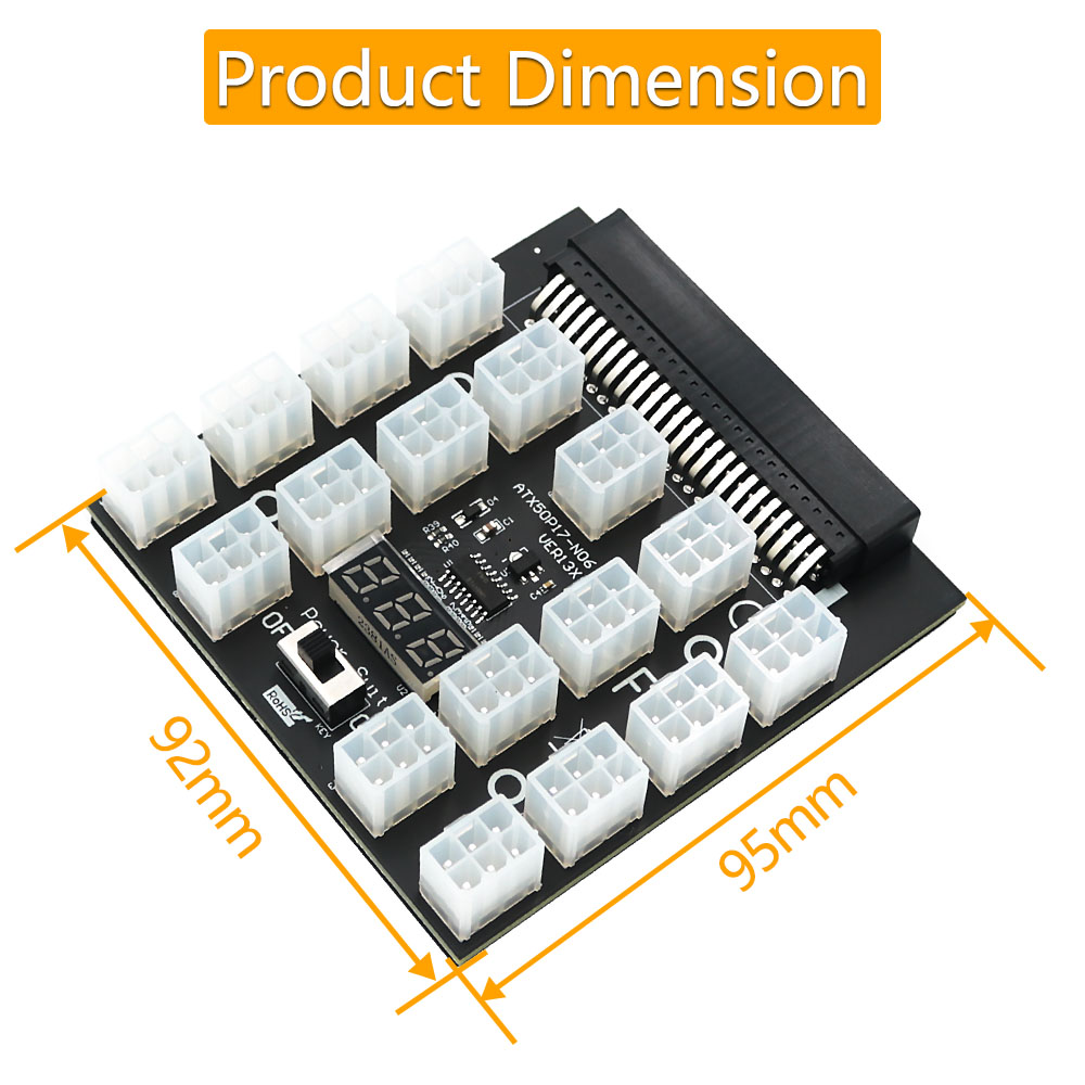 PCI-E 12V 50Pin Để ATX 17 X 6P - đánh giá và giá 2400W Server Psu Breakout Board